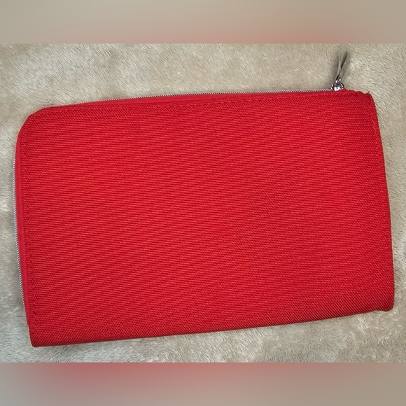 DIOR Red Canvas Zipper Cosmetic Pouch - Picture 8 of 8